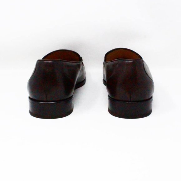 SALVATORE FERRAGAMO #43035 Mens Brown Leather Shoes (US 10.5 EU 41.5)